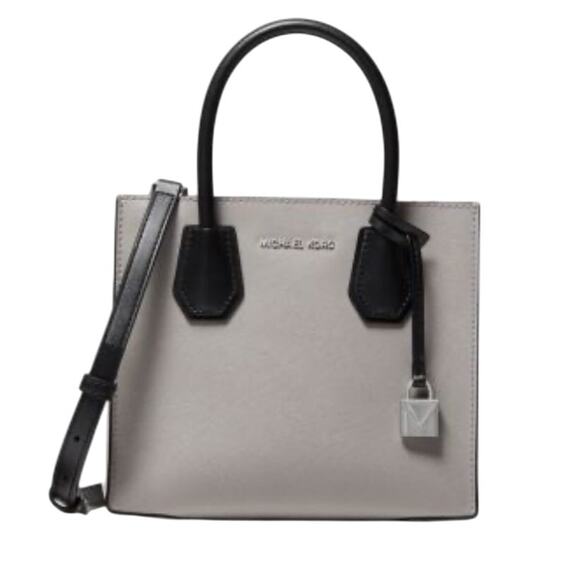 Michael Kors Mercer Color Block Pebbled Leather Crossbody Satchel Bag - Picture 1 of 11